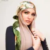 Bandanas Durag Bandanas Durag 2023 Neue Mode Seide Quadrat Schal Für Frauen 90*90 cm Hals Haar Krawatte Band Tasche warp Weiches Halstuch Hijab Kopftuch Weibliche Foulard Y240325