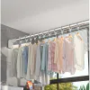 Poles 40140cm Extendable Curtain Rod Telescopic Shower Curtain Rod Adjustable Balcony Hanging Clothes Rod Punchfree Bathroom Pole