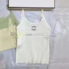 Sexy Sling Tanks Women Luxury Embroidered Vest Summer Breathable Sport Top Gym T Shirts