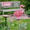 Film de décoration de jardin en métal, lampes solaires de flamant rose, lumières de jardin d'extérieur, piquet de flamant rose avec lumières LED, décoration de pelouse et d'arrière-cour