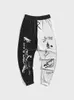 Noir Blanc Graffiti Man Pantalons Fi Gym Pantalons de survêtement Coréen Populaire Vêtement Hip Hop 3D Imprimer Y2k Vêtements pour hommes Pantalon d'hiver w18T #