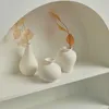 White Ceramic Vase Set 5 Mini Vases Nordic Vases Small Vases Bud Vase Living Room Porch Home Decoration Ornament Gift Home Decor 240311