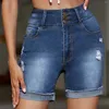 Jeans femininos mulheres shorts com bolso moda sólida buraco denim inferior festa de natal algodão confortável personalidade calcinha para