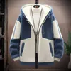 Koreanische Männer Winterjacken Reißverschluss Strickjacke Mantel Fleece Dicke Warme Gepolsterte Pullover Jacke Künstliche Pelz Luxus Männliche Kleidung L5sf #