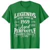 남성용 T 셔츠 65 세 선물 빈티지 1959 65 번째 남자 여자 생일 티셔츠 레전드는 B-day 티 탑 아빠 엄마 선물에 있었다