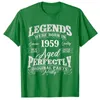 Camisas masculinas Presentes de 65 anos Vintage 1959 65th Mulher Mulher Birthday T-shirt Legends estavam em um presente de bilhão