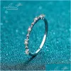 Rings Inbeaut New Arrival 925 Sier Excellent Cut 0.1 Ct D Color Pass Diamond Test Moissanite Cocktail Ring For Girls Fine Jewelry Dro Otfzx