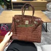 Bk Crocodile Bags Trusted Luxury Handbag Français Highend Custom Célébrités Produits de luxe Crocodile Pattern Platinum Bag Cuir Sac à main Lar ont le logo HBCU