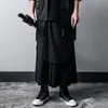 arens Techwear Wide Leg Pants Punk Gothic Black Trousers Male Goth Cott Linens Summer Japanese Style Streetwear Hip Hop G7Il#