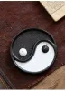 Burners Ceramic Tai Chi Incense Stick Holder Yin Yang Round Shape Incense Burner Tearoom Tabletop Ornament Home Living Room Decoration