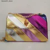 Bolsos de noche nuevos bolsos de cabello de la cabeza del águila para mujer Bolso de mosaico 2022 Bolso de hombro de moda Reino Unido Diseño de moda Bolso de mano Rainbow Pandbag Q240225