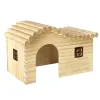 Gaiolas Bonito Hamster Casa Hedgehog Brinquedo de Escalada À Prova D 'Água De Madeira Pequenas Camas de Animais Antimite Cottage Pet Aconchegante Suprimentos