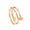 gold ring luxury Love Nail Ring Luxury Jewelry Titanium Steel Double Fashion Street Casual Couple Classic Gold and Silver Rose Wedding Party Gift