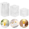 Candle Holders 3 Pcs Glass Holder Candlestick Taper Tea Light Pillar Lights Modern Candleholder For Living Room Crystal