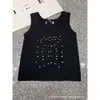 24 jaar lente/zomer nieuwe kleine vorm ontwerp driedimensionale handdoek massaal geborduurde hete diamant mouwloze gebreide tanktop4