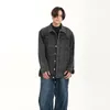 Herrjackor high-end denimjacka våren och höstparets lösa retro kappa mode veste de baseball homme koreanska