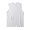 Verão New American Sleevel O-pescoço Cor Sólida T-shirt dos homens Fi 100% Cott Qua Casual Sports Fitn Basketball Vest h0Su #