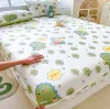 Set 100% Cotton Elastic Fitted Sheet +2pc Pillowcases Home Hotel Bed Sheet Mattress Cover Protector Adult Children Bedspread B99H