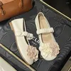 Buty swobodne kwiaty kobiety Flats Mokasyna letnia sukienka Lolita Sandals Designer Walking Fable 2024 Sport Sneakers Femme Zapatillas