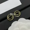 Circle Metal Earrings G Letter Stamps Earrings Ear Studs Stylish Simple Chic Earrings With Box Birthday Christmas Gift