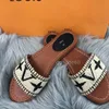 Luxur Designer New Fashion High-Sime Brands Women Slippers Outdoor Flat Retro Knitting Slide Waterfront Comfort