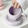Mugs WM9A Strange Fat Cup Design Sense Ins Wind Coffee Plate Afternoon Tea Mug Ceramic