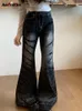 Frauen Jeans Aotvotee Washed Flare Baggy Frauen 2024 Casual Streetwear Hohe Taille Gerade Amerikanische Mode Denim Hosen