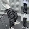 Mens Plain Street Clothing met brede benen en elastische taille losse montage sportbroek broek Plaid Patchwork Sports Pants 240325