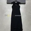섹시한 스플릿 드레스 여성 장착장 긴 드레스 캐주얼 스타일 니트 드레스 통기성 민소매 드레스