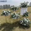Decoration White Rose Green Willow Leaves Artificial Flower Ball Road Lead Floor Floral Wedding Welcome Sign Decor Hang Flowers Party Props