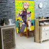 Curtains Anime Cute Hostess Punk Style Door Curtain Room Decor Noren Curtains Partition Curtain Kitchen Entrance Hanging Half Curtains