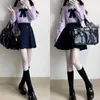 Clothing Sets Thailand Korean Long Sleeve White Purple Shirt Pleated Skirt Girl Dress For JK School Uniform Students Cosplay Sailor Outfit