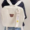 Bonito urso crianças mochilas meninos meninas coreano bordado moda jardim de infância mochila bebê crianças casual saco presentes 240314
