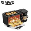 Ferramentas Dmwd Elétrica Café da Manhã Hine 3 em 1 Multifuncional Máquina de Café da Manhã Mini Gotejamento Máquina de Café Pão Pizza Forno Frigideira Torradeira