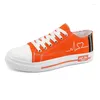 Casual Shoes 2024 Orange Heart Lover High Top Sports Men's Embroidered Canvas Couple