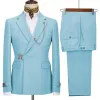 Ternos masculinos Blazer Calças para Homens Jaqueta Designer Italiano Festa de Casamento Slim Fit Homme 2 PCS Roupas Lapela sem acessórios 36n0 #