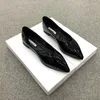 Casual Shoes Women Leather Plus Large Size Solid Color Basic Style All Match Black Working Shoe Pointed Toe Comfortable Soft Sole Flats