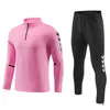 Mens Running Jacket Suit Custom Football Training Sportwear Soccer Uniform With Half Zipper Pockets 240318