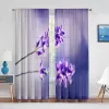 Rideaux Rustique Lilas Fleur Violet Lavande Floral Sheer Rideaux pour Salon Chambre Cuisine Tulle Voile Rideaux Fenêtres Rideaux