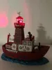 装飾的な置物Lemax Creative Ceramic Painted Searchship Figurine Sea Cruise Boatミニチュアデコラティオホーム家具リビングルーム