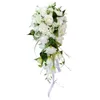 Flores decorativas 13me rosa casamento buquê de noiva romântico cachoeira segurando flor noiva buquês de dama de honra dia dos namorados