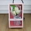 Decoratieve bloemen Badzeep Roze bloem Handgemaakte bloemenboeket Geschenkdoos voor bruiloft Verjaardag Kerstverjaardag Valentijnsdag