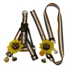 Sets Pet Dog Harness Leash 2 Sets Sunflower Teddy Collar Dog Walking Rope for Small Medium Pet Harness Suit Leash Set