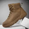 Sapatos de fitness botas militares marrons para homens exército américa caminhadas trekking combate bota tornozelo tático segurança trabalho tamanho grande