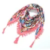 Sarongs New Fashion Bohemian Cotton Womens Square Scarf Printed Shawl Russian Ethnic Style Womens Bag Winter Tassel Scarf 240325