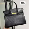 Bk – sac à main en cuir véritable pour femmes, sac à main de famille Crocodile, luxe mat, mode vraies femmes, 2024