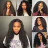 and Go Glueless Plucked Pre Cut Kinky HD Closure 180% Density Brazilian Virgin Curly Lace Front Wigs Human Hair for Women 3 Seconds to Wear