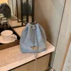 Borsa a secchiello Denim da donna di marca di moda per donna Nuovo secchiello popolare con tracolla a spalla singola alla moda e versatile