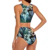 Kvinnors badkläder Sexig genshin Impact Bikini Set Female Anime Print Kawaii Swimsuit High midje Sport Plus Size Beachwear