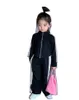 Crianças Stripe Sports Setes Girls Mirds Manga Longa Zipper Outwear Com calças soltas 2pcs Autumn Children Roupfits Z3877